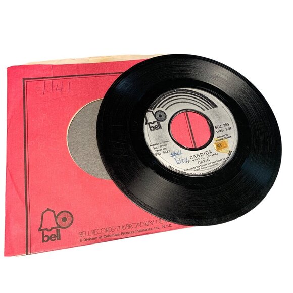 Dawn "Candida" "Look At" 45 RPM Vinyl Record with Original Bell Records Sleeve - Picture 1 of 3